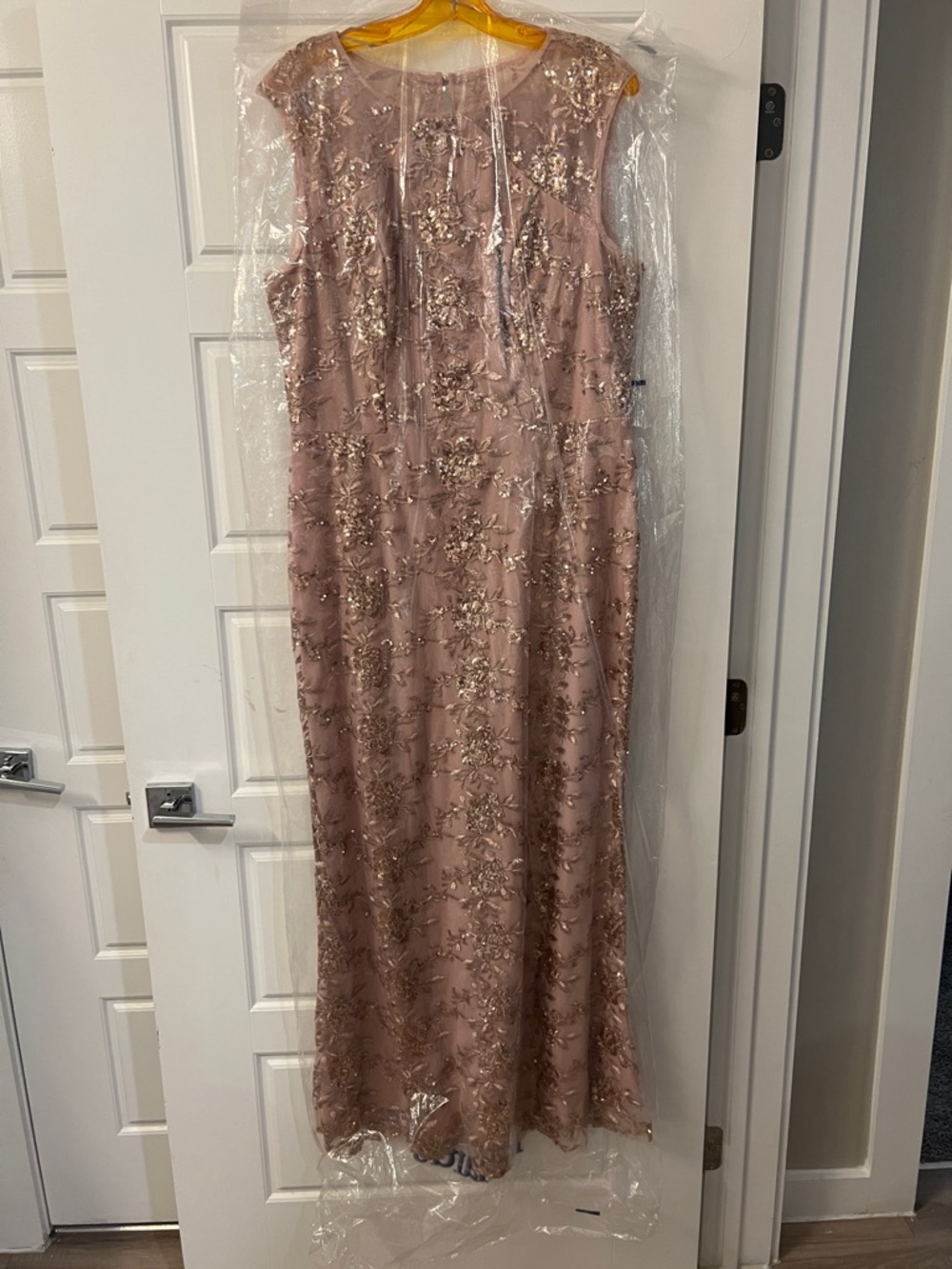 Elegant Sleeveless Embroidered Evening Dress - Blush